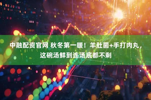 中融配资官网 秋冬第一暖！羊肚菌+手打肉丸，这碗汤鲜到连汤底都不剩