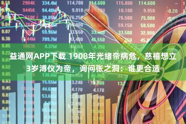益通网APP下载 1908年光绪帝病危，慈禧想立3岁溥仪为帝，询问张之洞：谁更合适