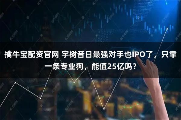 擒牛宝配资官网 宇树昔日最强对手也IPO了，只靠一条专业狗，能值25亿吗？
